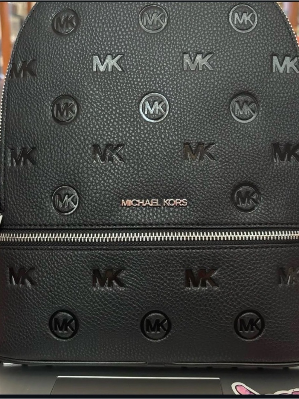 Womens Michael Kors black leather backpack - Picture 2 of 2
